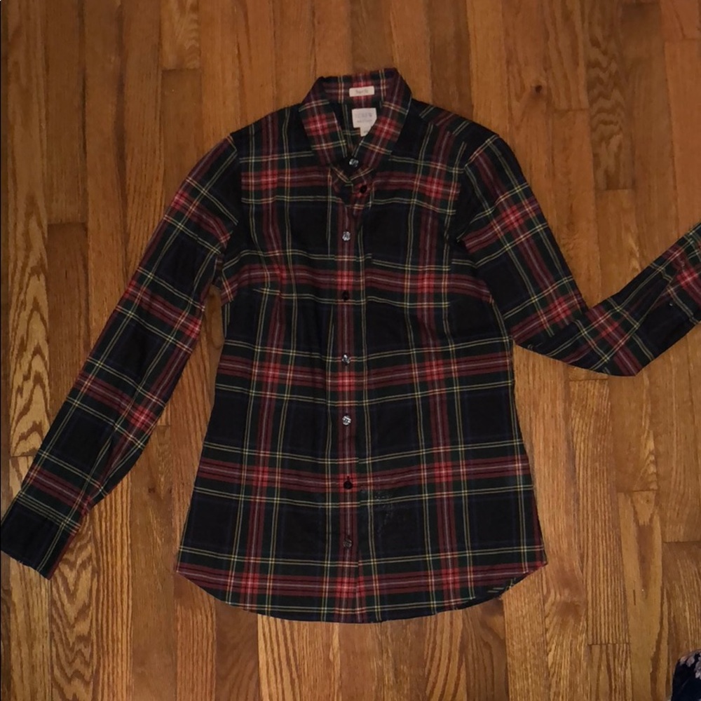 J Crew Perfect Fit Plaid Button Down
